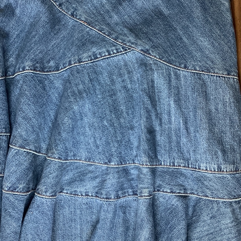 DKNY Jeans all cotton denim patchwork skirt
